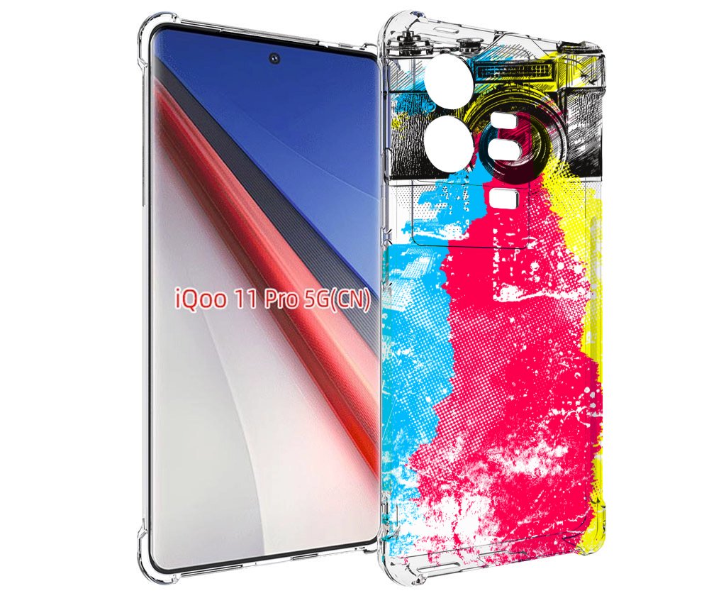 

Чехол бампер MyPads цветной фотоаппарат для Vivo iQOO 11 Pro про..., Прозрачный, Tocco