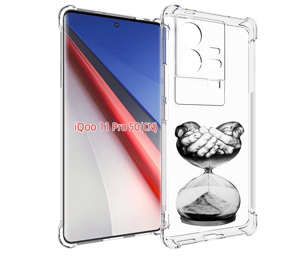Чехол бампер MyPads часы жизни черно белый для Vivo iQOO 11 Pro ...