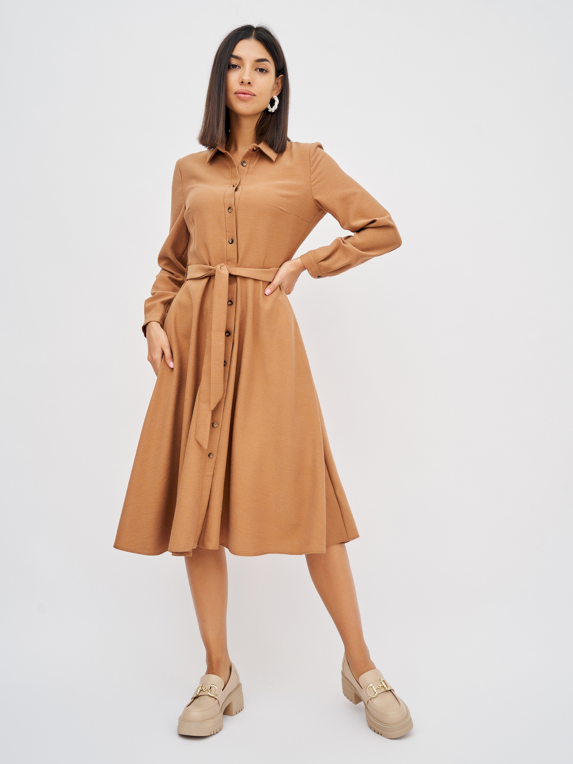 

Платье женское BrandStoff BS20116 коричневое 44 RU, BS20116