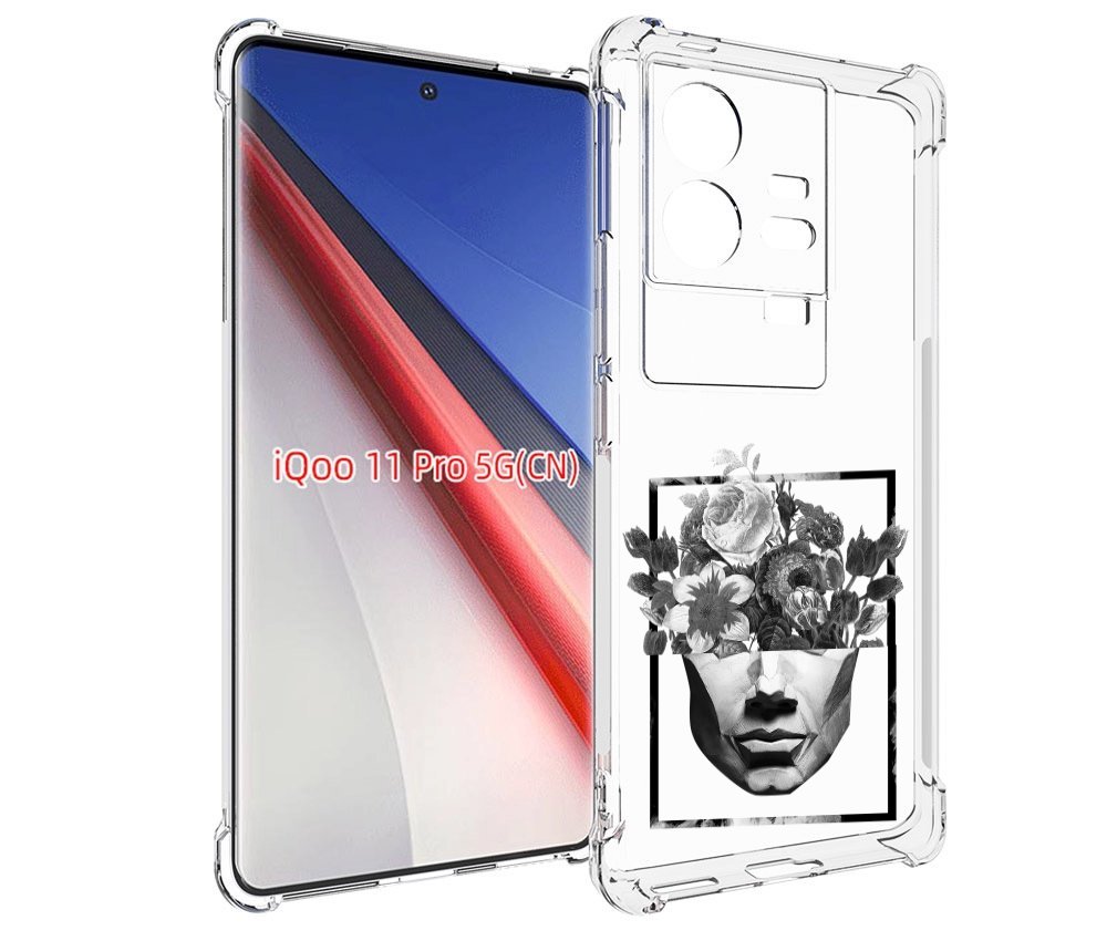 

Чехол бампер MyPads черно белая ваза в абстракции для Vivo iQOO ..., Прозрачный, Tocco