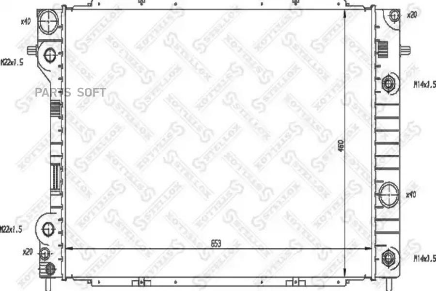 

STELLOX 1026047SX 10-26047-SX_радиатор системы охлаждения! с AC\ Opel Omega 2.5TD 94 1шт