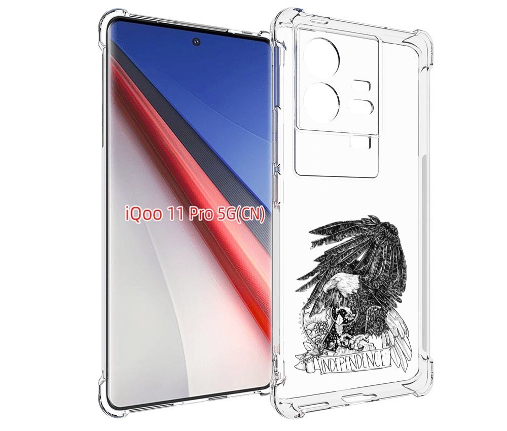 

Чехол бампер MyPads черно белый сокол для Vivo iQOO 11 Pro проти..., Прозрачный, Tocco