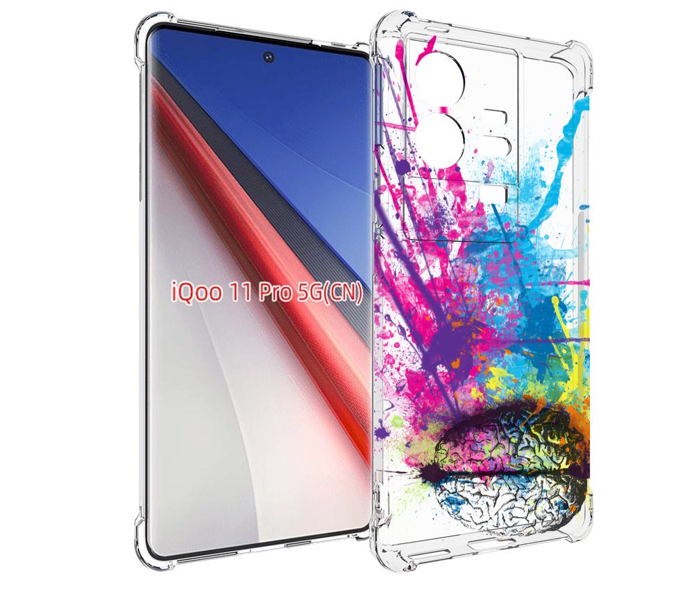 

Чехол бампер MyPads яркий красочный мозг для Vivo iQOO 11 Pro пр..., Прозрачный, Tocco