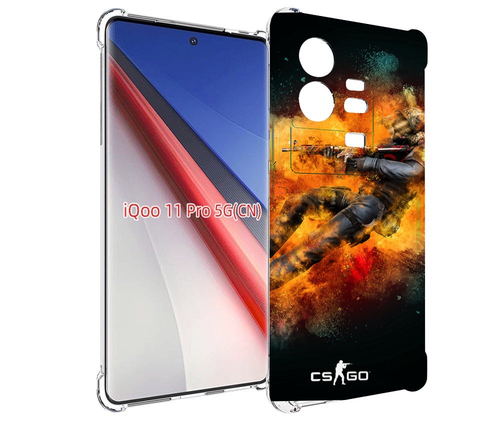 

Чехол бампер MyPads CS-go Контр-террорист для Vivo iQOO 11 Pro п..., Прозрачный, Tocco