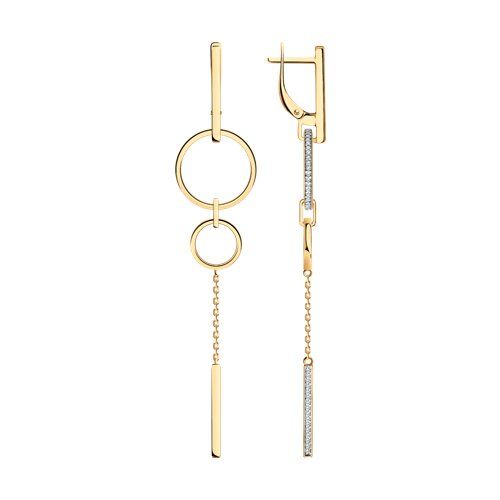 

Серьги подвески из серебра TEO MAORI 893-121-02030-2, фианит, 893-121-02030-2