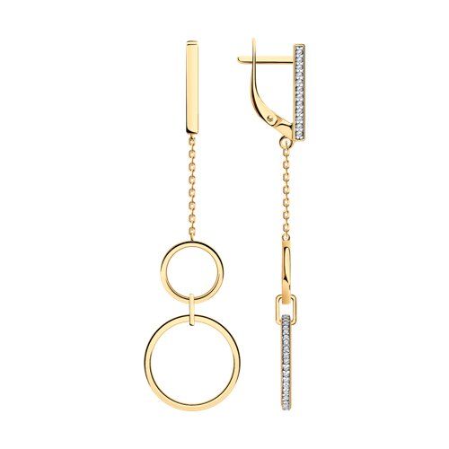 

Серьги подвески из серебра TEO MAORI 893-121-02034-2, фианит, 893-121-02034-2