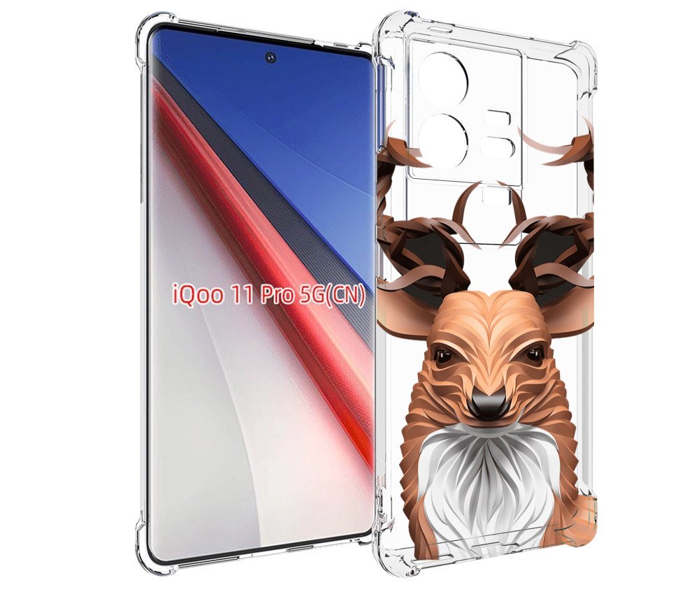 Чехол бампер MyPads 3D-олень для Vivo iQOO 11 Pro противоударный