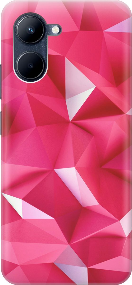 

Силиконовый чехол на realme C33 с принтом "Малиновые ромбы", Красный;розовый, 1573300