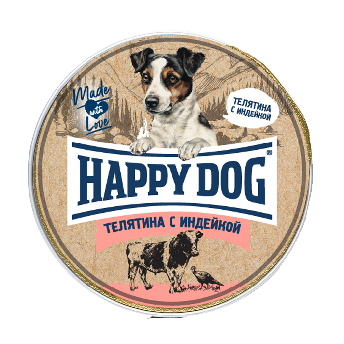 фото Влажный корм для собак happy dog natur line, телятина, индейка, 10шт по 125г