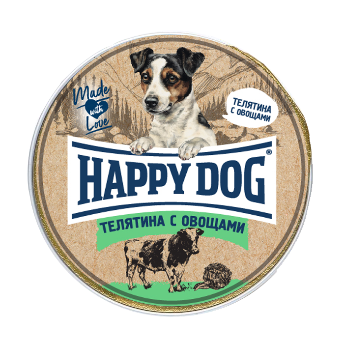 фото Влажный корм для собак happy dog natur line, телятина, овощи, 10шт по 125г