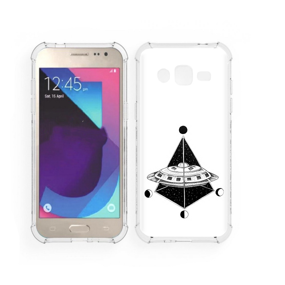 

Чехол MyPads Tocco для Samsung Galaxy J2 черно белая летающая тарелка (PT226924.572.679), Прозрачный, Tocco