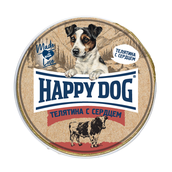 фото Влажный корм для собак happy dog natur line, телятина, сердце, 10шт по 125г