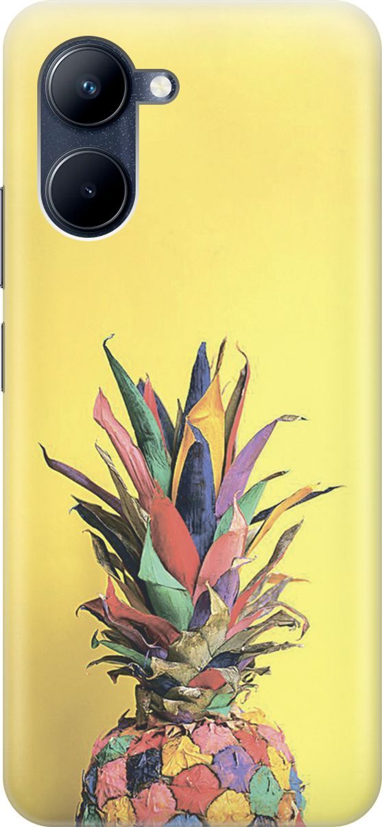 

Силиконовый чехол на realme C33 с принтом "Ананас на желтом", Желтый;синий, 1573500
