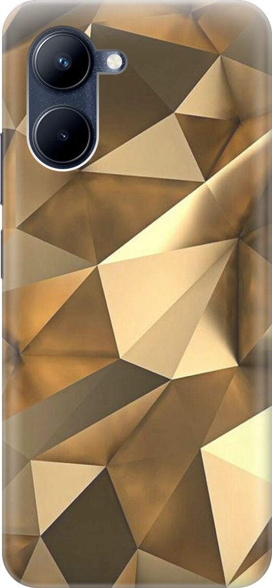 

Силиконовый чехол на realme C33 с принтом "Бронзовые грани", Коричневый, 1573300