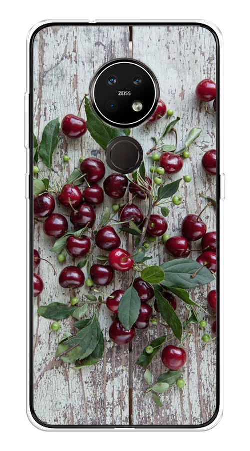 

Чехол на Nokia 6.2/7.2 "Вишня", Бордовый;зеленый;серый, 123050-1