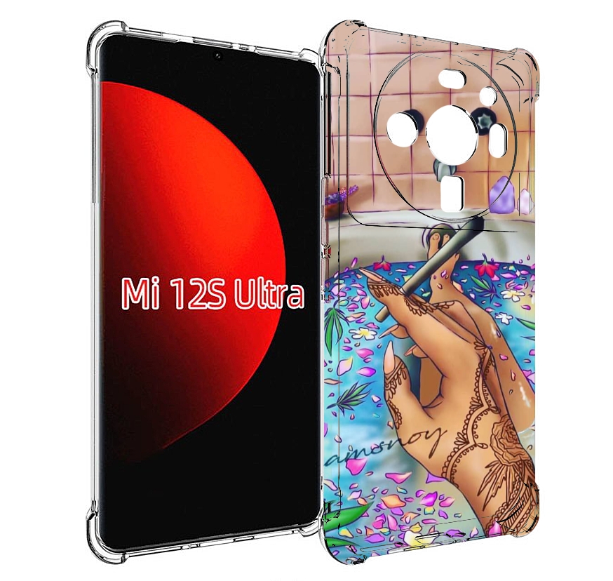 

Чехол MyPads девушка в ванне женский для Xiaomi 12S Ultra, Прозрачный, Tocco