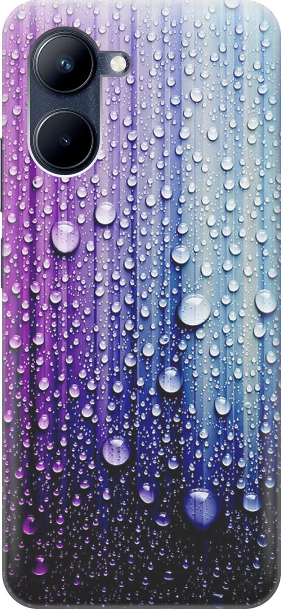 

Силиконовый чехол на realme C33 с принтом "Капли на голубом", Голубой;фиолетовый, 1573300