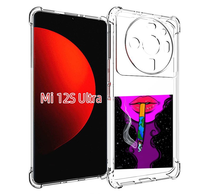 

Чехол MyPads девушка курит землю женский для Xiaomi 12S Ultra, Прозрачный, Tocco