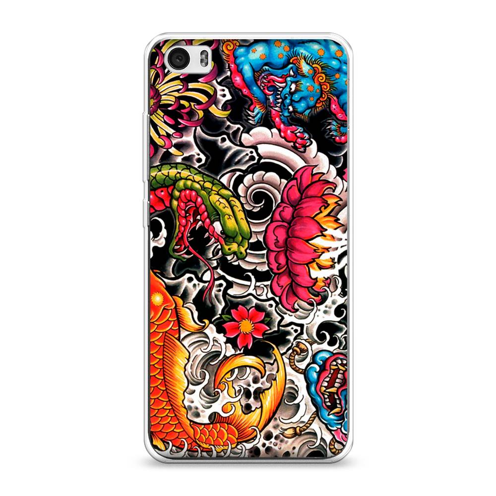

Чехол на Xiaomi Mi 5 "Японское искусство", Красный;оранжевый;голубой, 30450-4