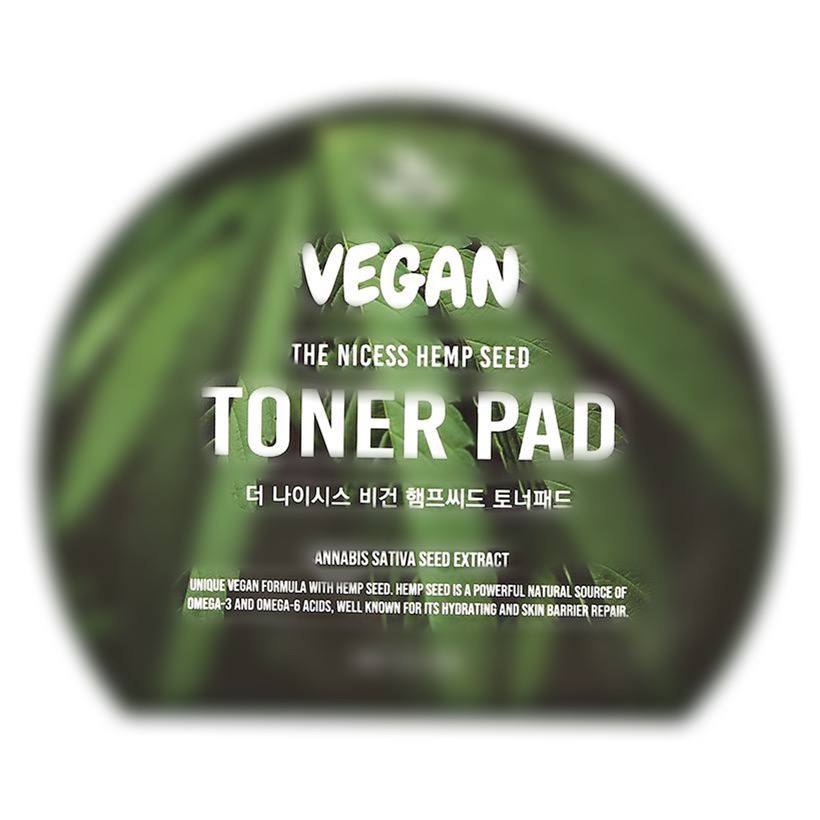 

Диски для лица The nicess Vegan с экстрактом семян конопли тонизирующие 2 шт