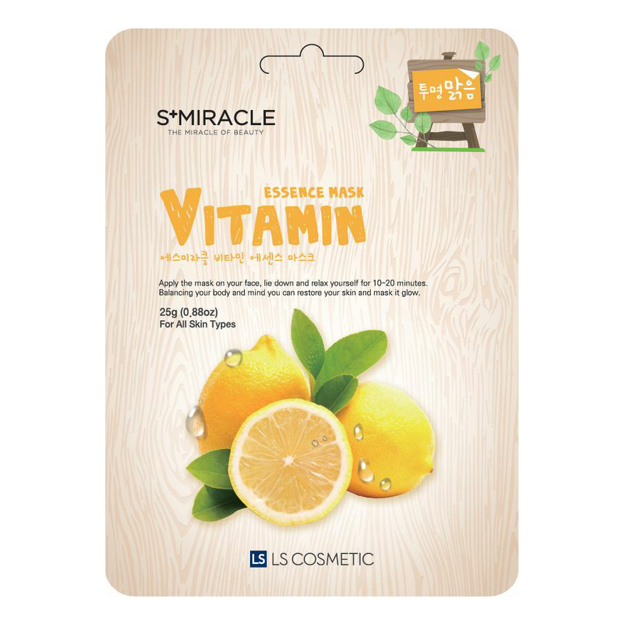 фото Тканевая маска для лица s+miracle vitamin essence mask увлажняющая 25 мл s miracle