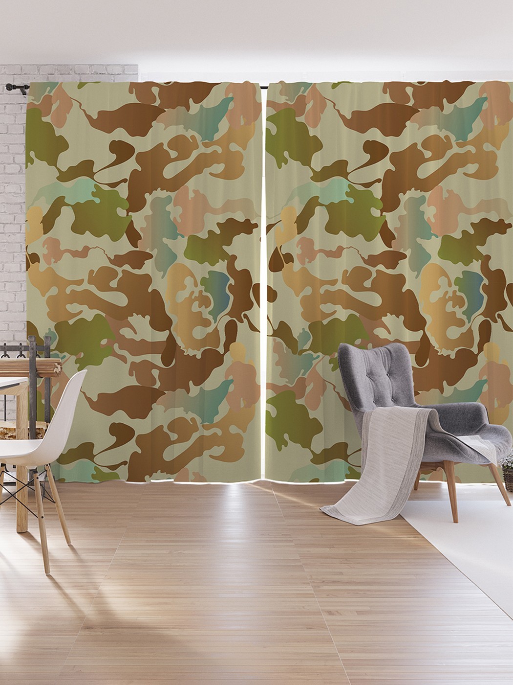 

Шторы под лён JoyArty "Милитари тема", серия Oxford DeLux, 340х265 см, Милитари тема