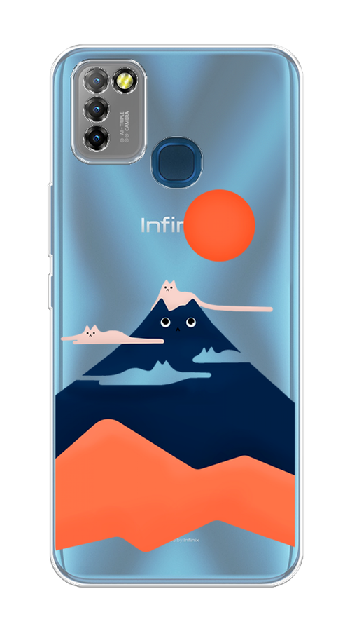 

Чехол на Infinix HOT 10 Lite "Кот-гора", Черный;оранжевый, 3100350-4