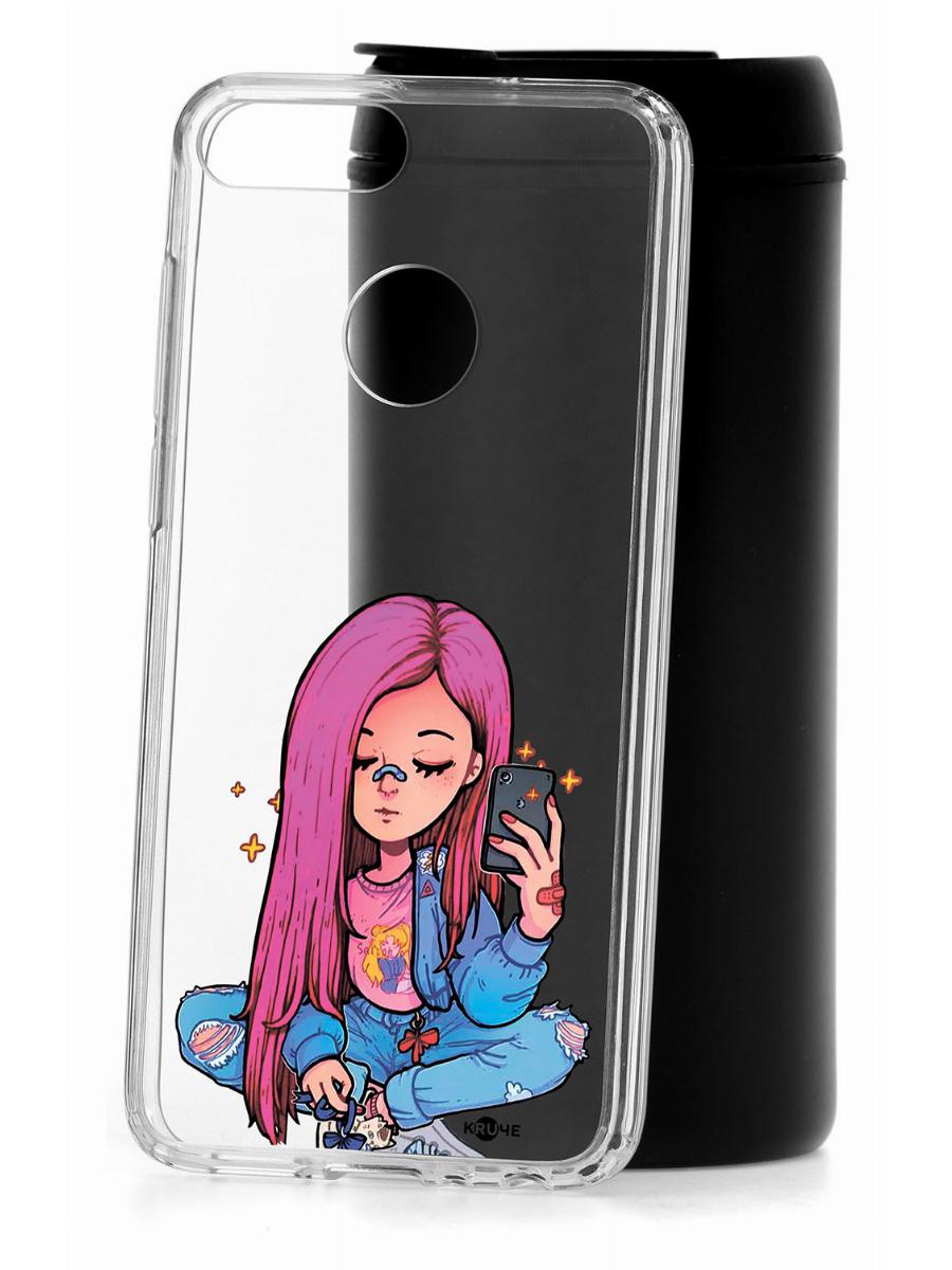 

Чехол для Huawei Honor 9 Lite КRUЧЕ Print Pink Hair