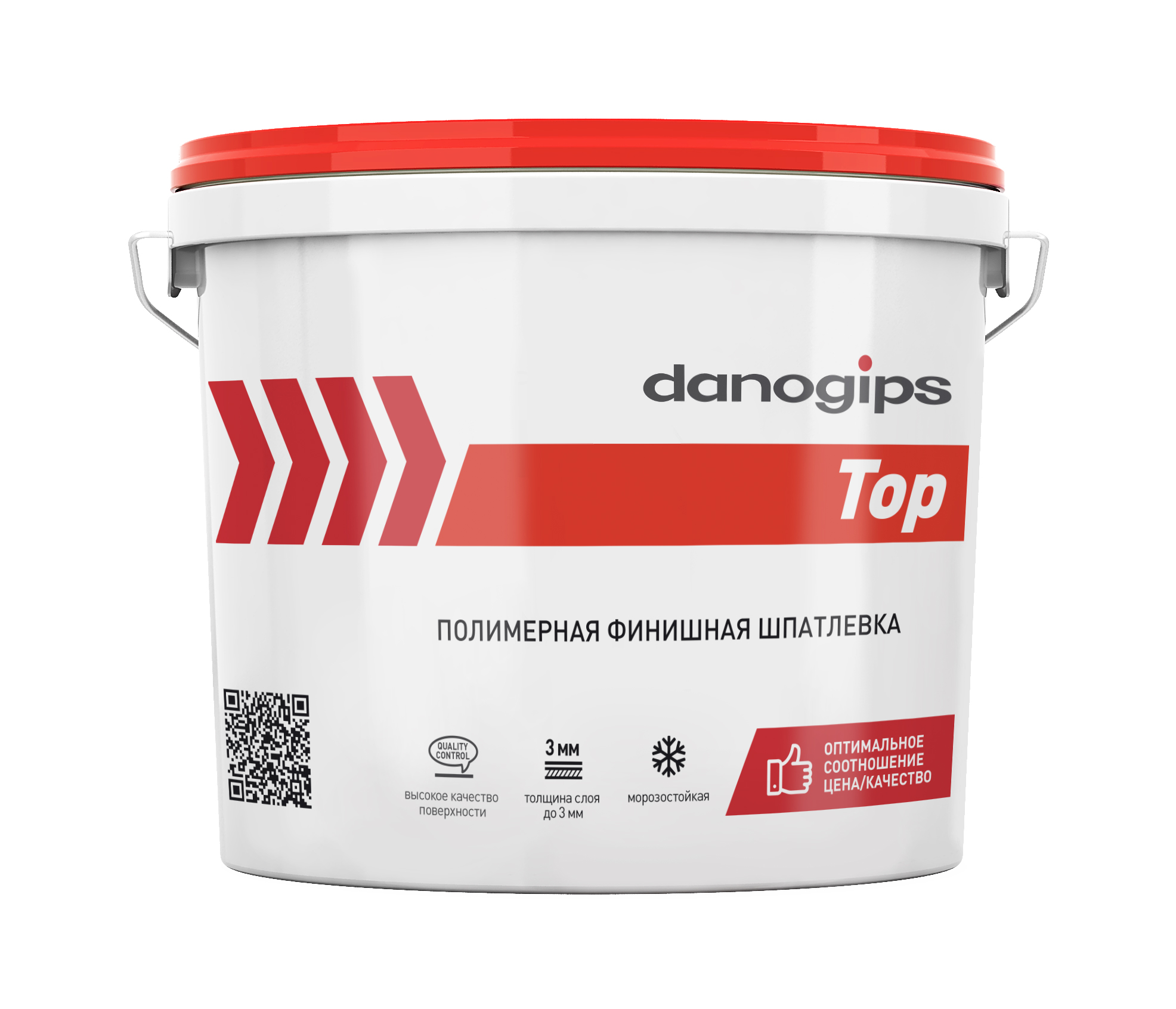 Шпатлевка финишная полимерная DANOGIPS 478569 TOP 3л (5кг) 600021454808 серый