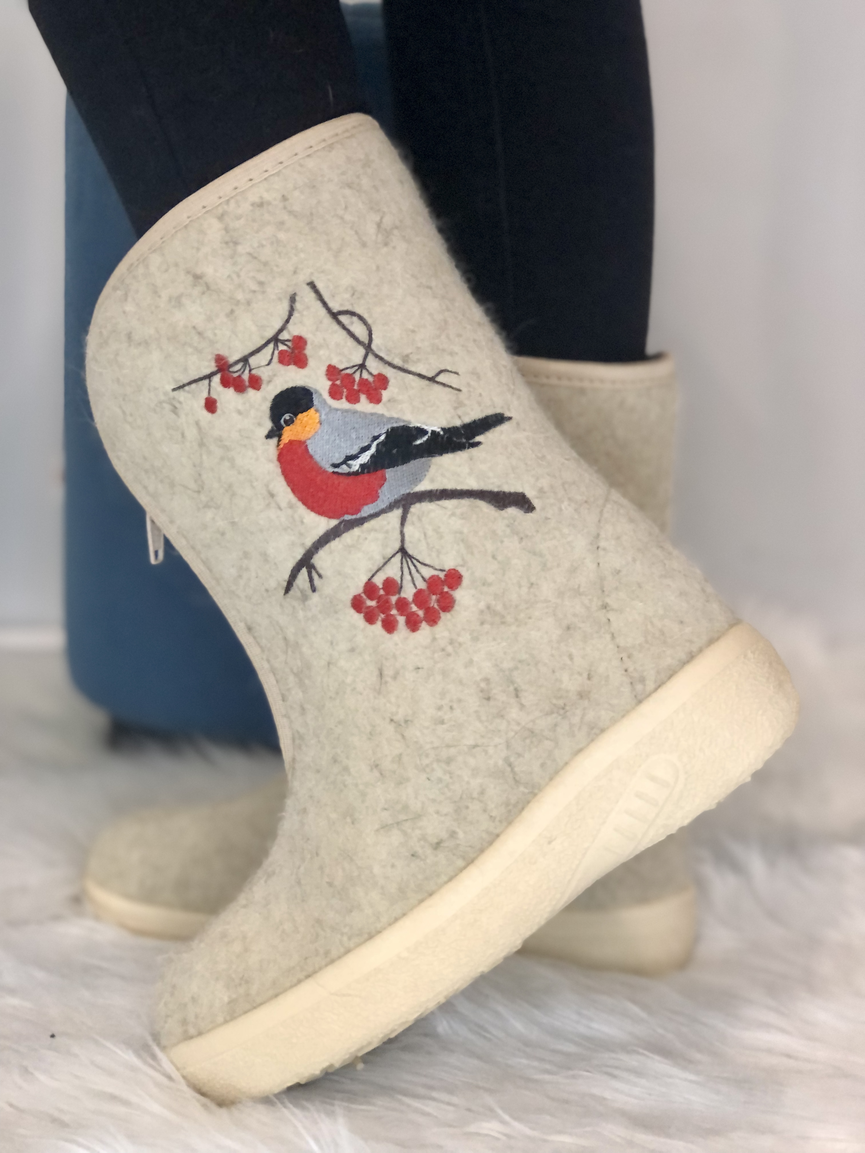 

Валенки женские ТопВаленки БО белые 39 RU, Белый, БО