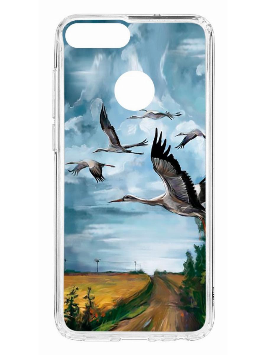 фото Чехол для huawei honor 9 lite kruche print журавли кruче
