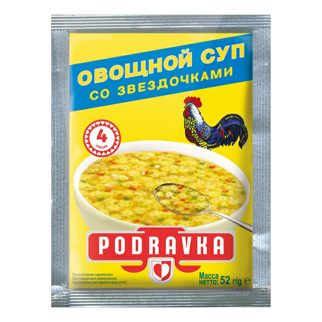 

Суп Podravka Овощной со звездочками быстрого приготовления 52 г