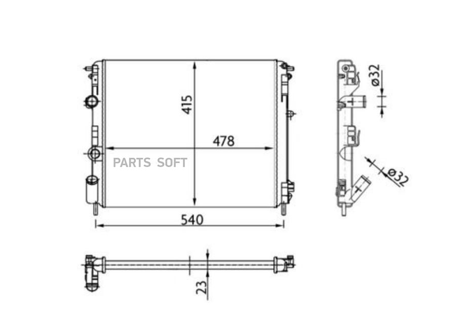 

Радиатор Renault Logan A/C (04-) 1.4/1.6 Mahle/Knecht арт. CR36000S
