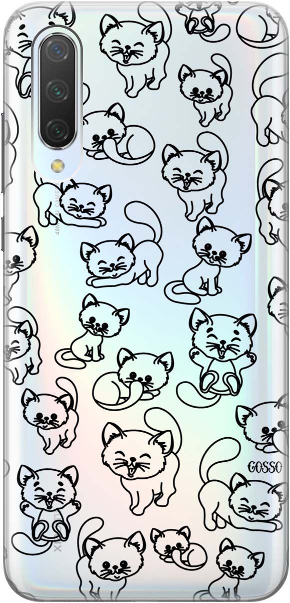 

Чехол на Xiaomi Mi 9 Lite "Cute Kitties" прозрачный, Прозрачный;черный, 0