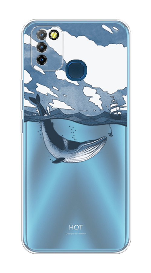 

Чехол на Infinix HOT 10 Lite "Большой кит", Синий, 3100350-1