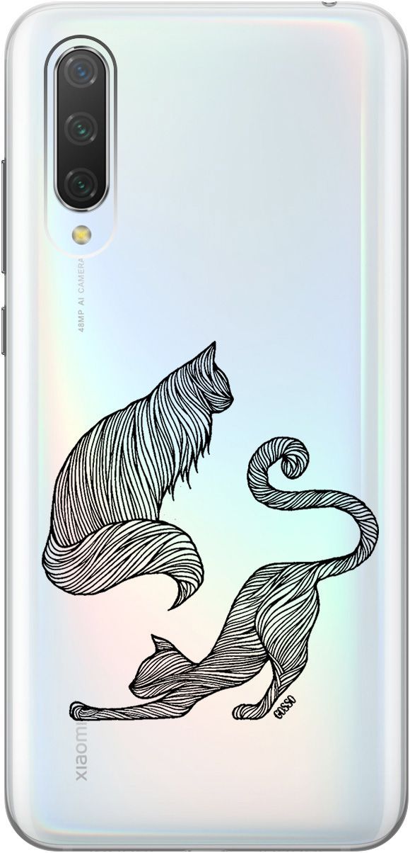 

Чехол на Xiaomi Mi 9 Lite "Lazy Cats" прозрачный, Прозрачный;серый, 0