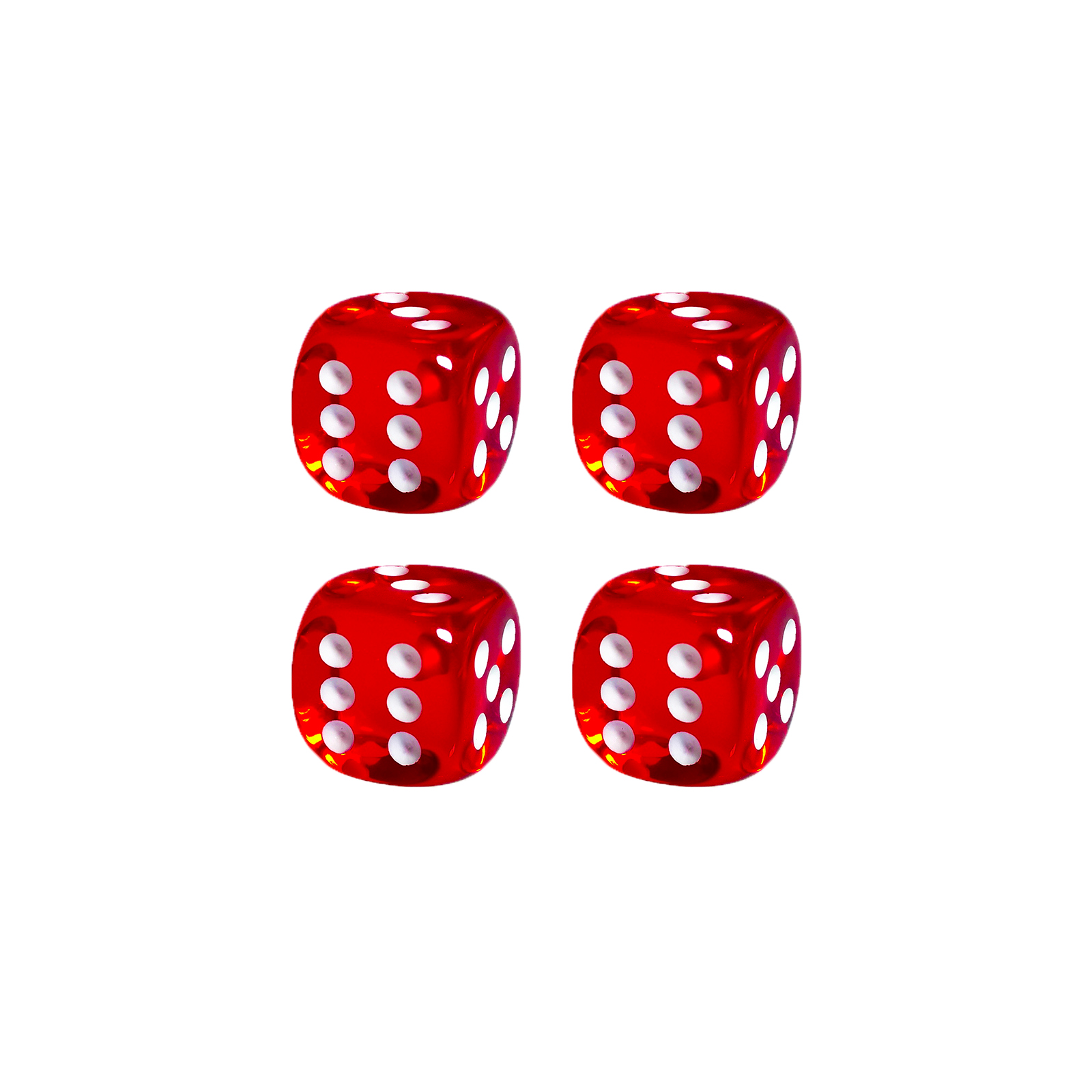 

Кости игральные wellywell красные с белым 1,2 см. 4 шт. CubesGame_GlassRedWhite_4