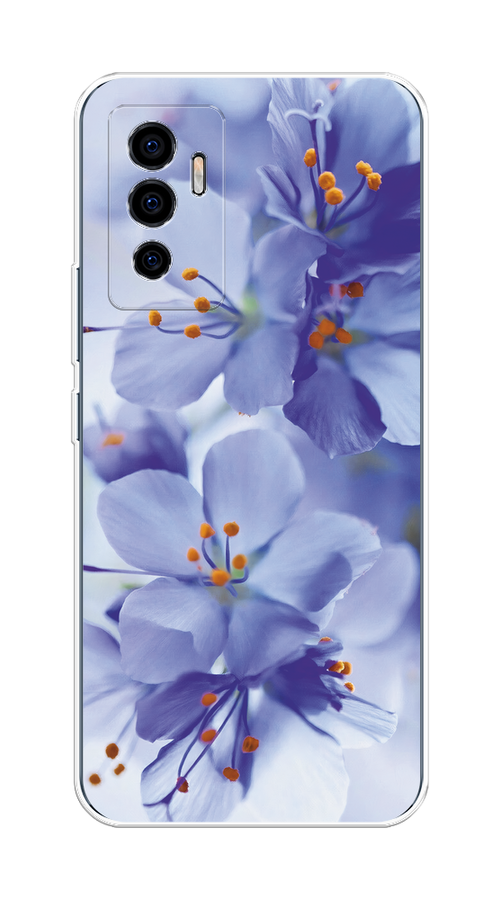 

Чехол на Vivo V23e/Y75 4G "Фиолетовые цветки", Фиолетовый;синий, 267050-1