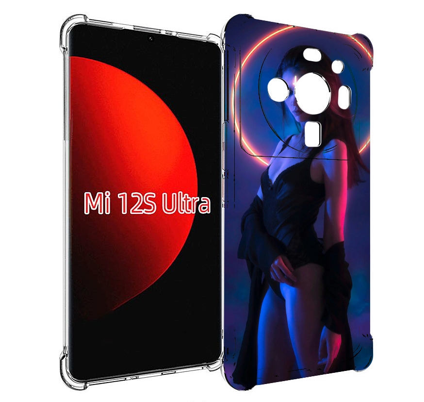 

Чехол MyPads девушка с неоновым кругом женский для Xiaomi 12S Ultra, Прозрачный, Tocco