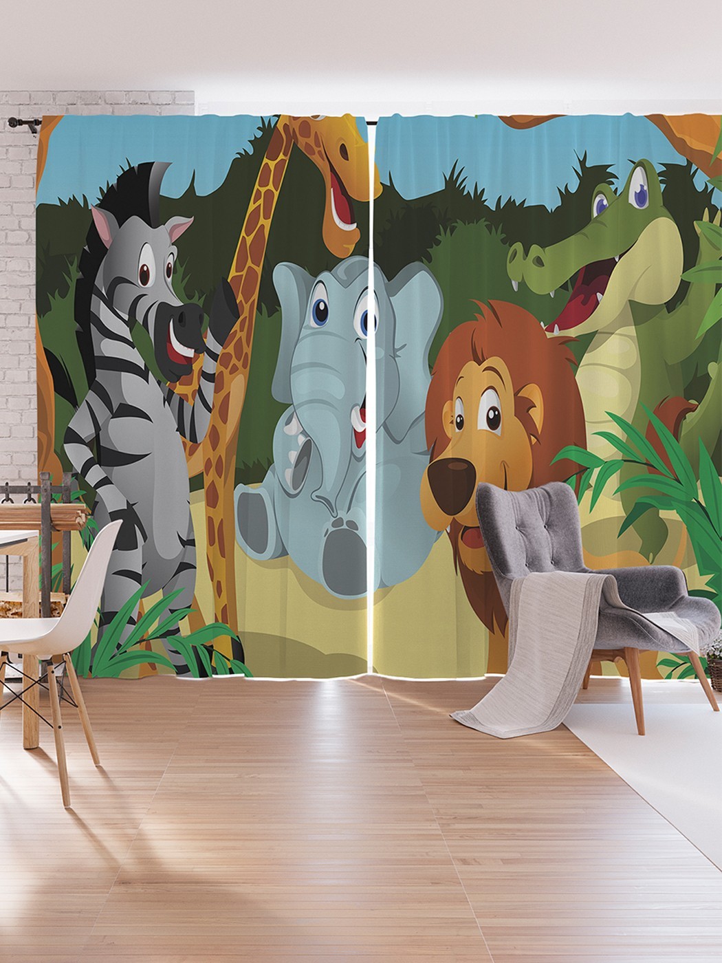 

Шторы под лён JoyArty "Звериное веселье", серия Oxford DeLux, 340х265 см, Звериное веселье