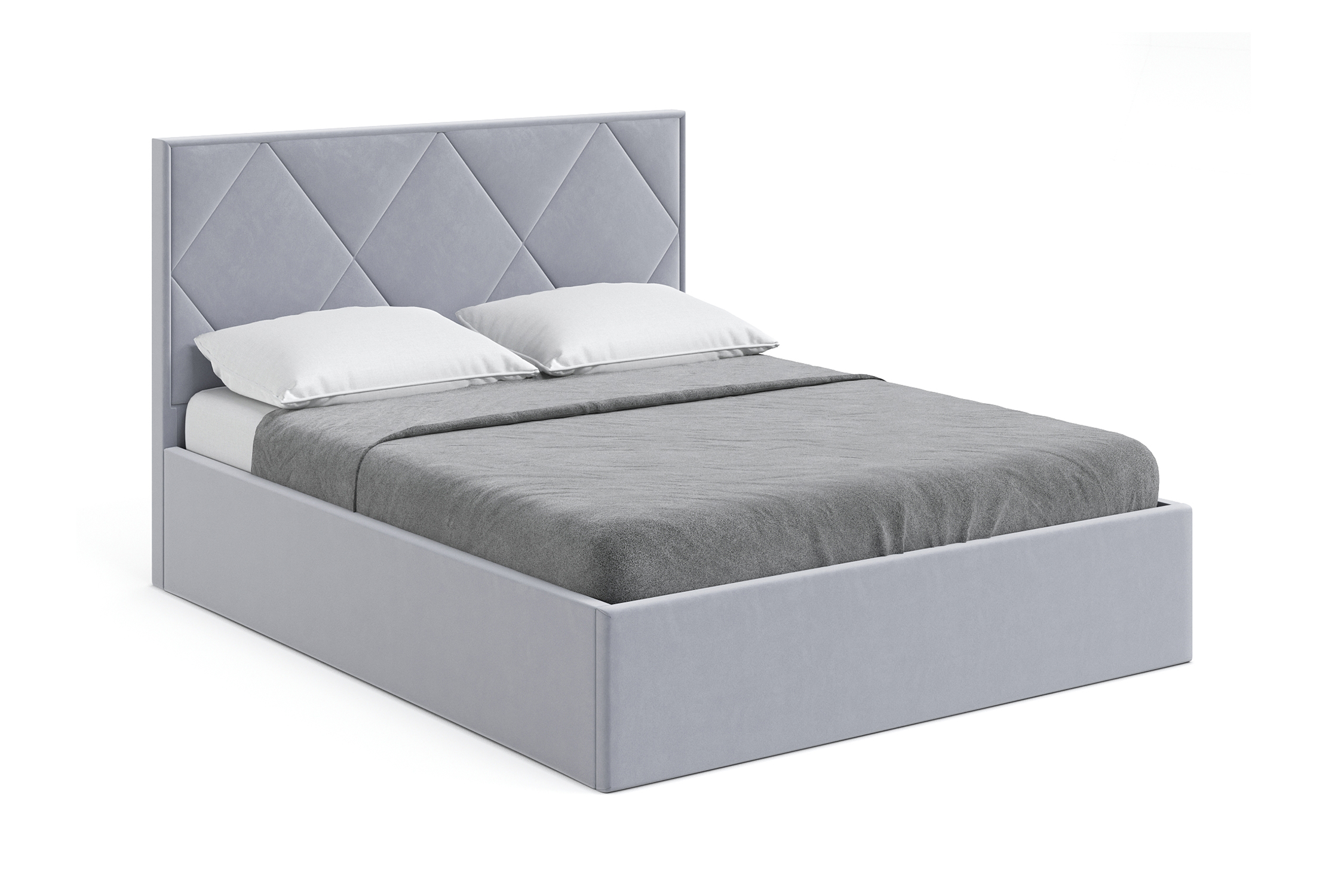 Кровать Нонтон Дали 180х200 велюр светло-серый 35790₽