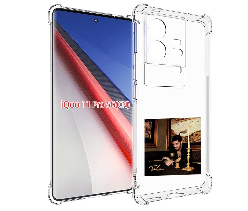 

Чехол бампер MyPads Drake - Take Care для Vivo iQOO 11 Pro проти..., Прозрачный, Tocco