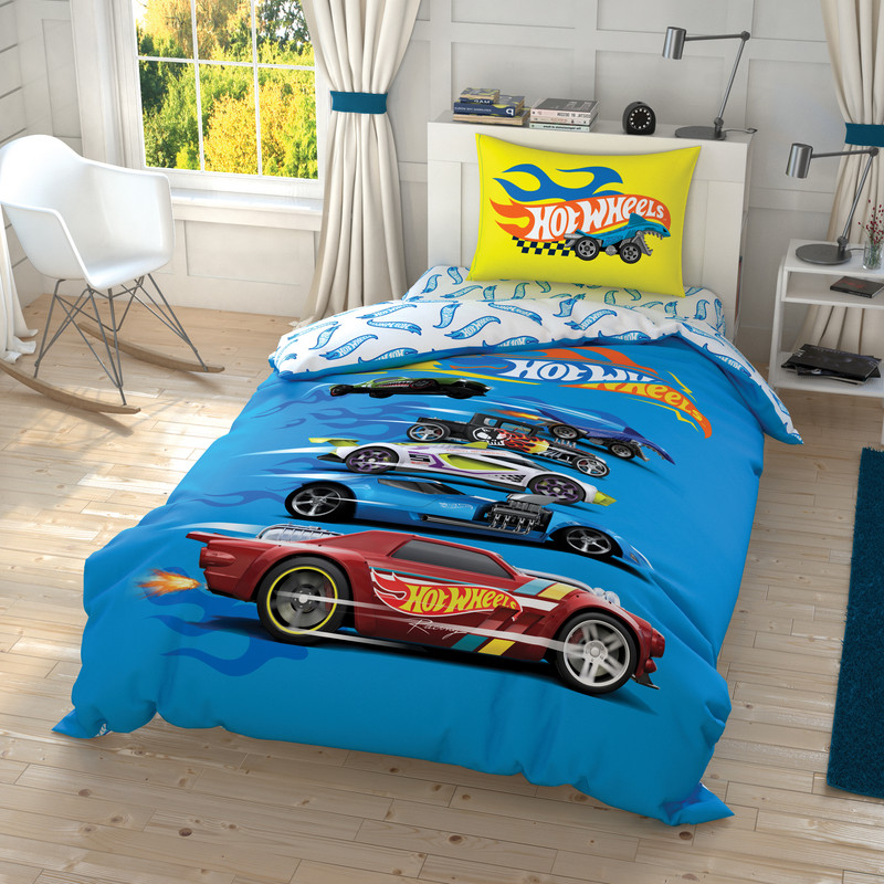 

Постельное белье детское HOT WHEELS SPEED 1,5-спальное TAC-Турция.