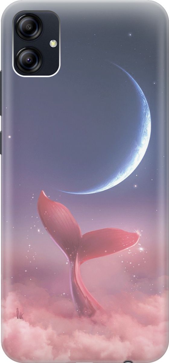 

Силиконовый чехол на Samsung Galaxy A04e с принтом "Небесный кит", Розовый;синий, 158457