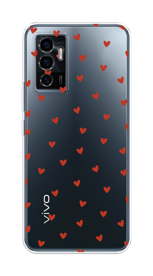 

Чехол на Vivo V23e/Y75 4G "Red hearts", Красный;прозрачный, 267050-1