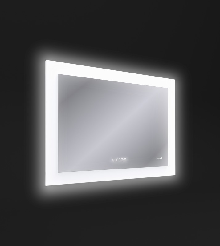 

Зеркало LED 060 design pro 80x60 с подсветкой часы с антизапотеванием прямоугольное