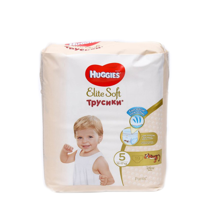 Трусики-подгузники Huggies Elite Soft 5 (12-17кг), 19 шт.