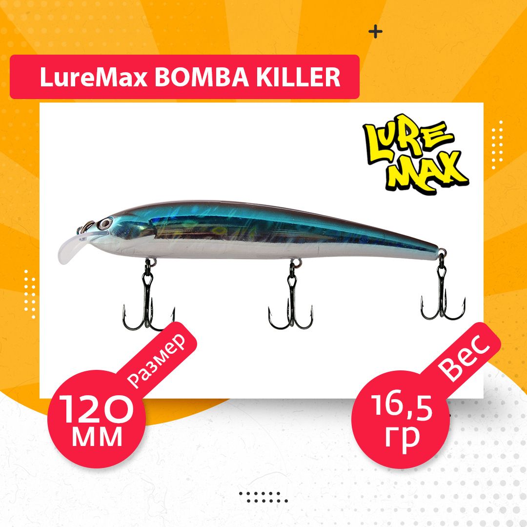 

Воблер для рыбалки LureMax BOMBA KILLER LWBK120FDR-003