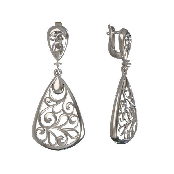 

Серьги подвески из серебра TEO MAORI 81029732-01110, фианит, 81029732-01110