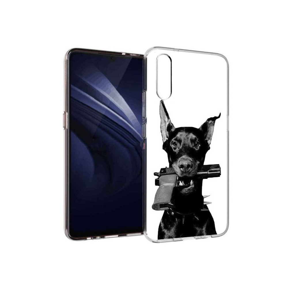 

Чехол MyPads Tocco для Vivo V17 Neo доберман с пистолетом (PT226959.388.331), Прозрачный, Tocco